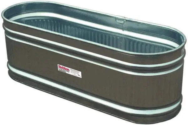 169-Gallon Galvanized Round-End Storage Tank — Heavy-Duty Water or Livestock Holding Solution