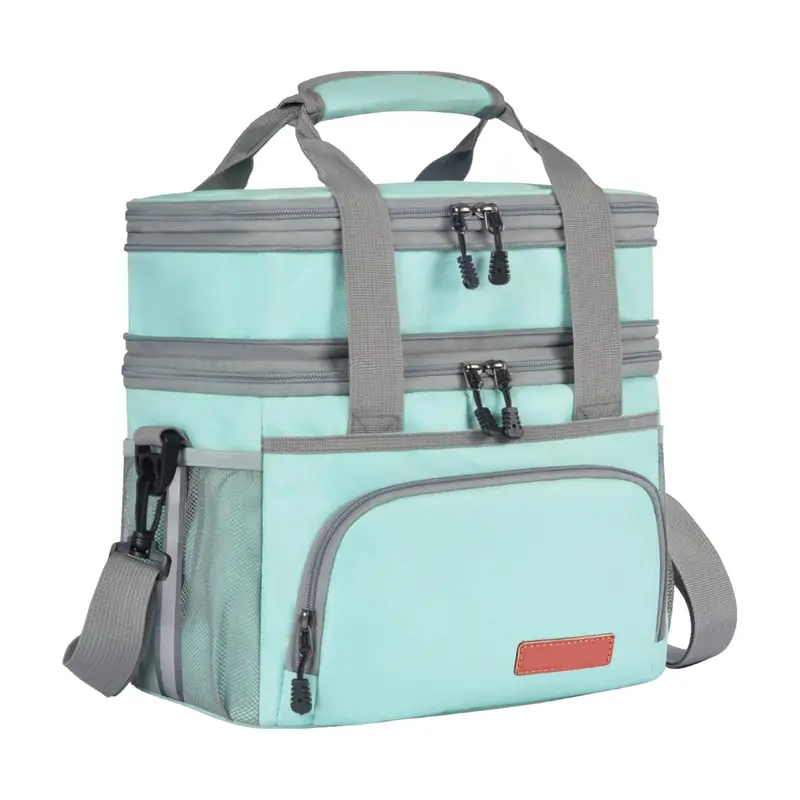 16L Insulated Dual-Compartment Lunch Bag with Padded Adjustable Shoulder Strap