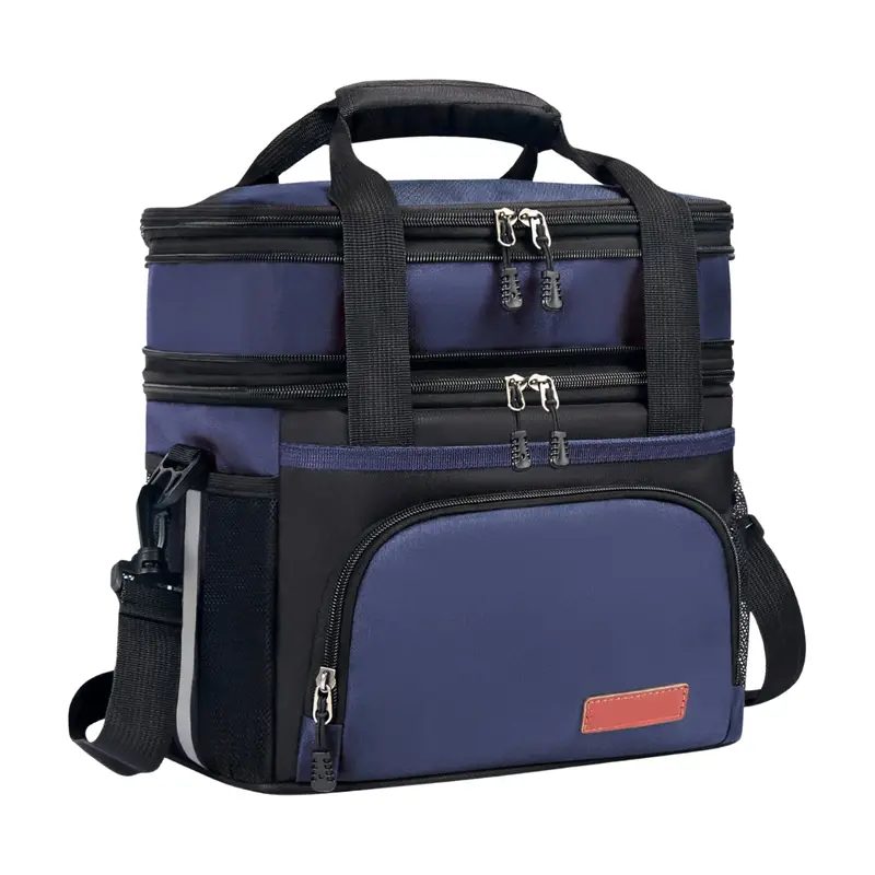 16L Insulated Dual-Compartment Lunch Bag with Padded Adjustable Shoulder Strap 2