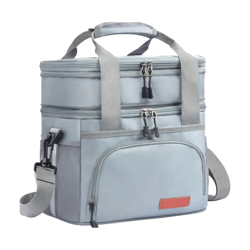 16L Insulated Dual-Compartment Lunch Bag with Padded Adjustable Shoulder Strap