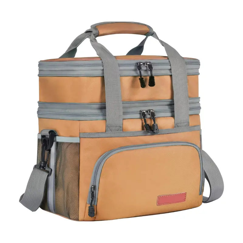 16L Insulated Dual-Compartment Lunch Bag with Padded Adjustable Shoulder Strap