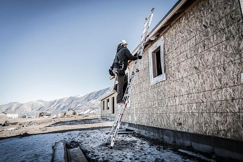 17-Foot Aluminum Multi-Position Ladder — 300-Lb Capacity, Type 1A Duty Rating, Ratchet Leveling & Mobility Wheels