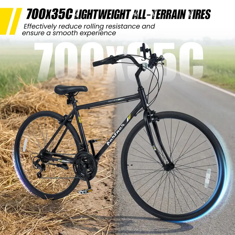 18-Speed Urban Hybrid Commuter Bike – 700C Wheels, Shimano Gears, City-Optimized