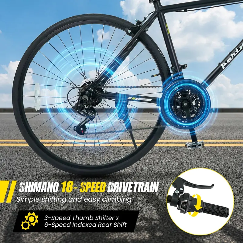 18-Speed Urban Hybrid Commuter Bike – 700C Wheels, Shimano Gears, City-Optimized