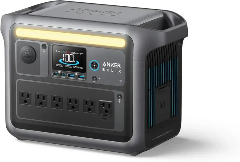1800W Solar Generator with LiFePO4 Battery – 1056Wh Capacity, 2400W Surge, Fast 58-Minute Charging