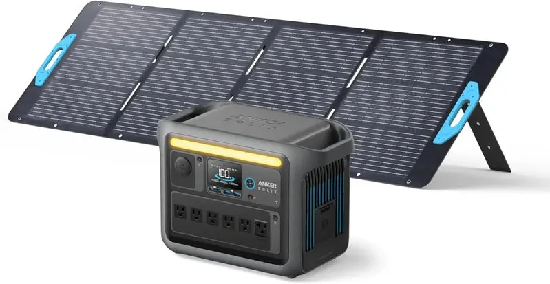 1800W Solar Generator with LiFePO4 Battery – 1056Wh Capacity, 2400W Surge, Fast 58-Minute Charging