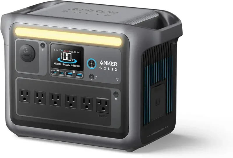 1800W Solar Generator with LiFePO4 Battery – 1056Wh Capacity, 2400W Surge, Fast 58-Minute Charging