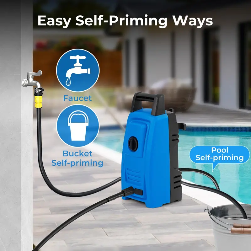 1900 PSI Compact Electric Power Washer – 1.8 GPM High-Pressure Cleaner with 4 Interchangeable Nozzle Tips