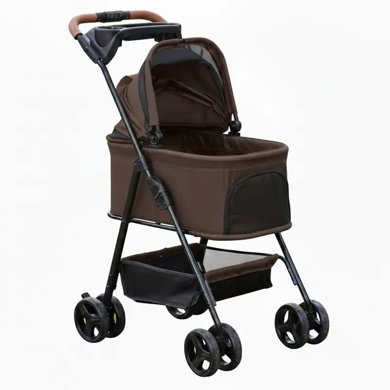 2-in-1 Folding Pet Stroller and Airline-Approved Carry-On Carrier