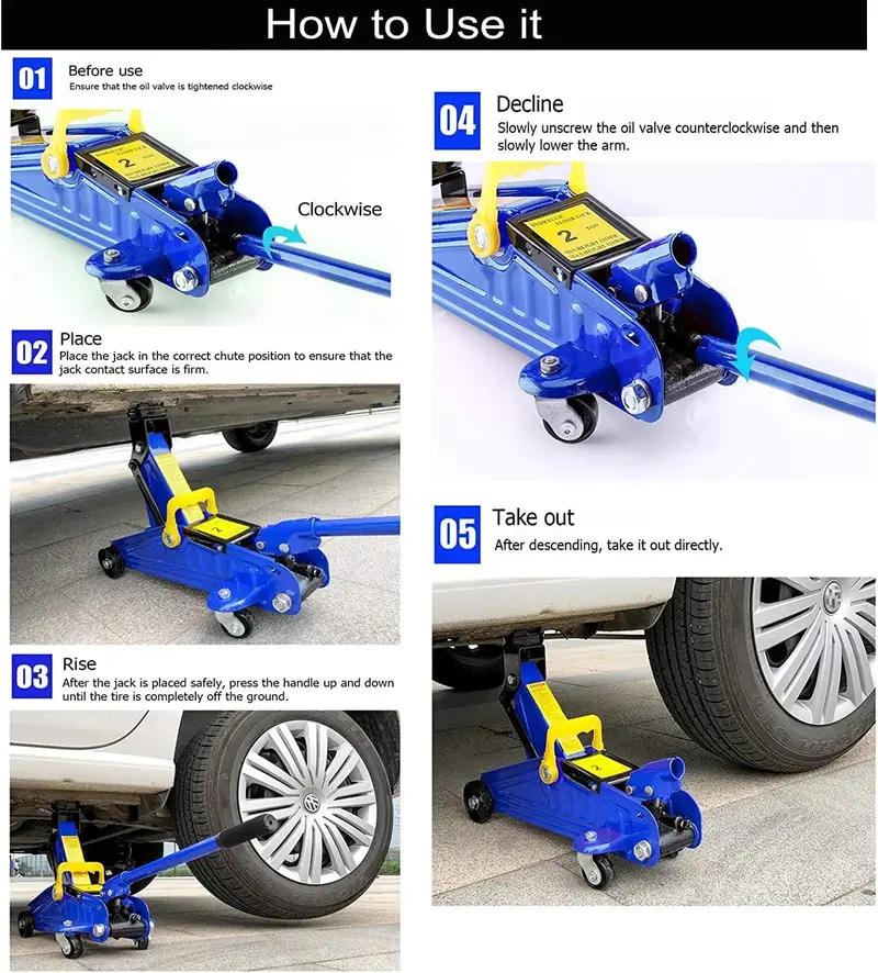 2-Ton Quick-Lift Trolley Jack with Safety Kit – Includes Two 3-Ton Axle Stands for Secure Vehicle Support