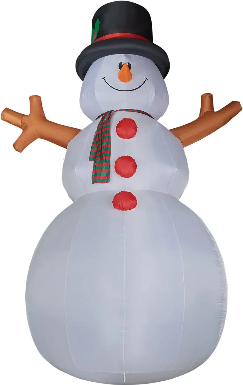 20-Foot Outdoor Inflatable Snowman Decor – RGB Light Display with Carry Storage Bag