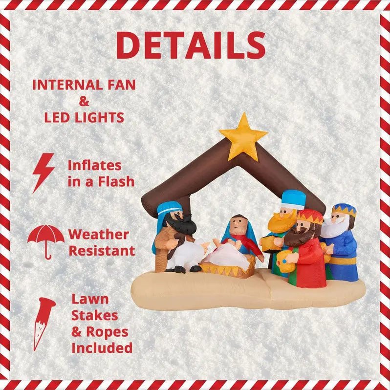 20-Foot Outdoor Inflatable Snowman Decor – RGB Light Display with Carry Storage Bag