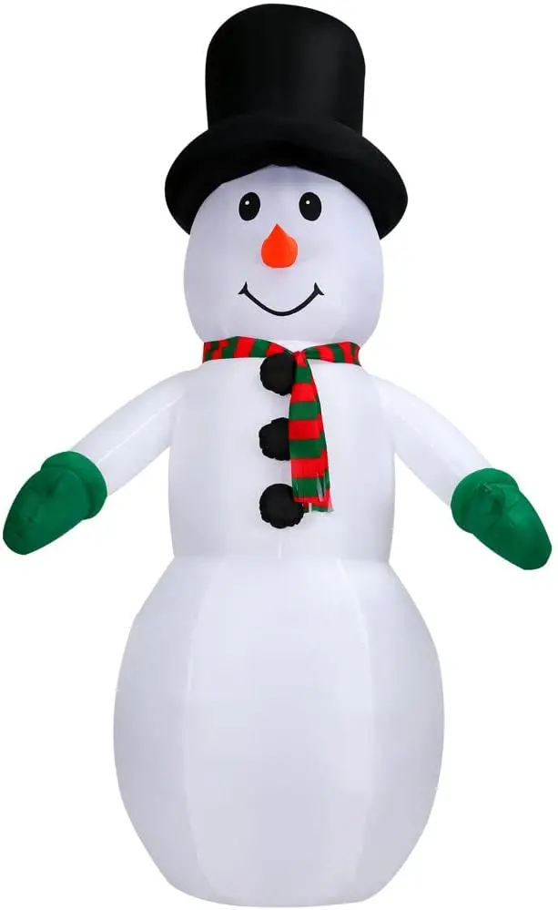 20-Foot Outdoor Inflatable Snowman Decor – RGB Light Display with Carry Storage Bag