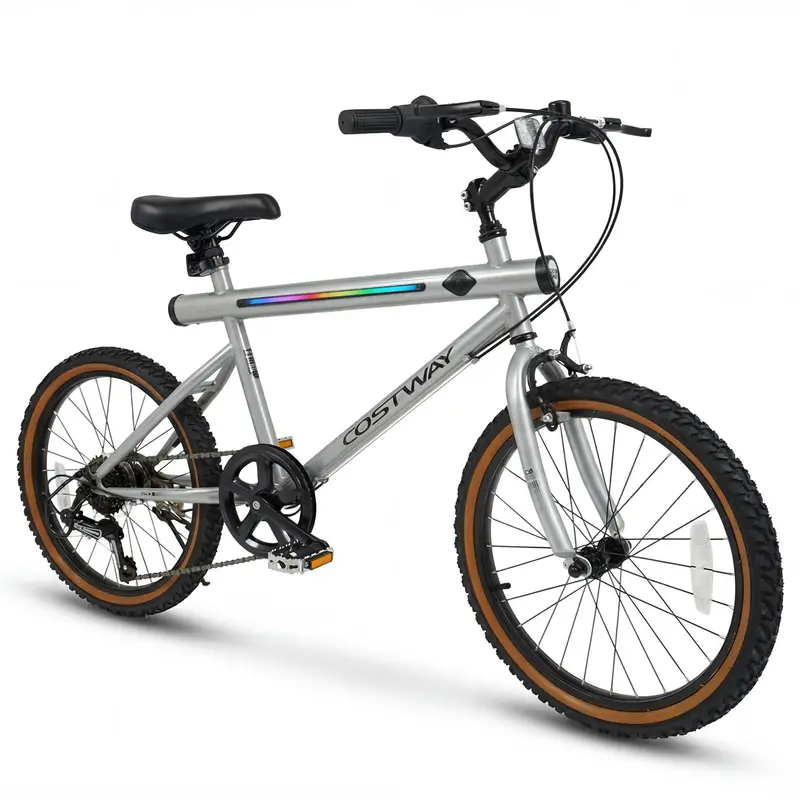 20-Inch Smart Hybrid Exercise Bike Featuring LED Console, Dual Stereo Speakers, and Heavy-Duty Carbon Steel Construction