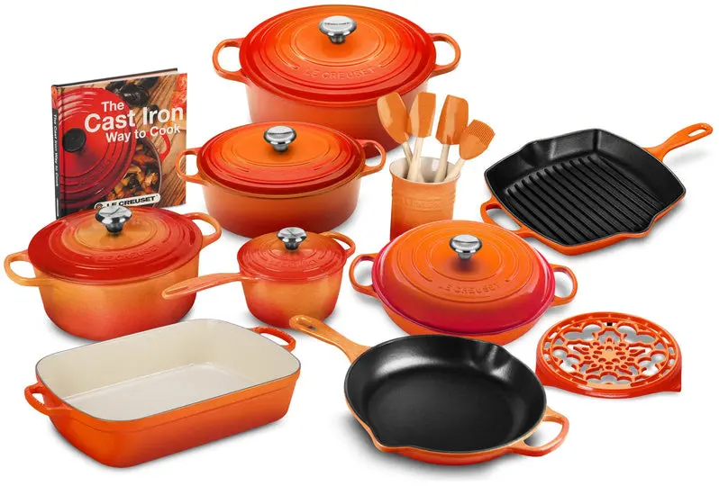 20-Piece Cast Iron Cookware Set – Includes 10.25-Inch Skillet and 1.75-Quart Covered Saucepan