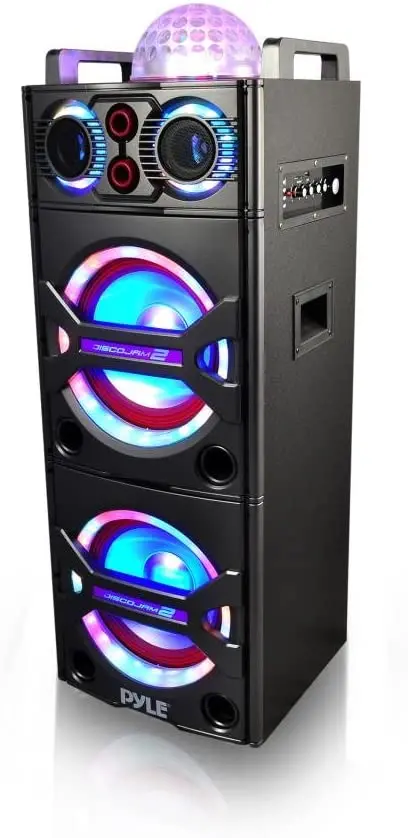 2000W Portable Bluetooth PA Speaker Tower – Outdoor Sound System with Mic, RGB Lights & Media Inputs