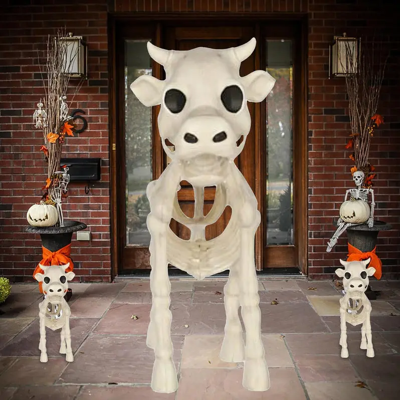 2023 Realistic Cow Skeleton Yard Prop – Farm-Style Halloween Art