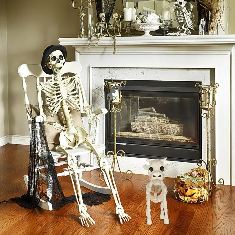 2023 Realistic Cow Skeleton Yard Prop – Farm-Style Halloween Art