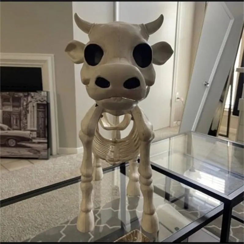 2023 Realistic Cow Skeleton Yard Prop – Farm-Style Halloween Art