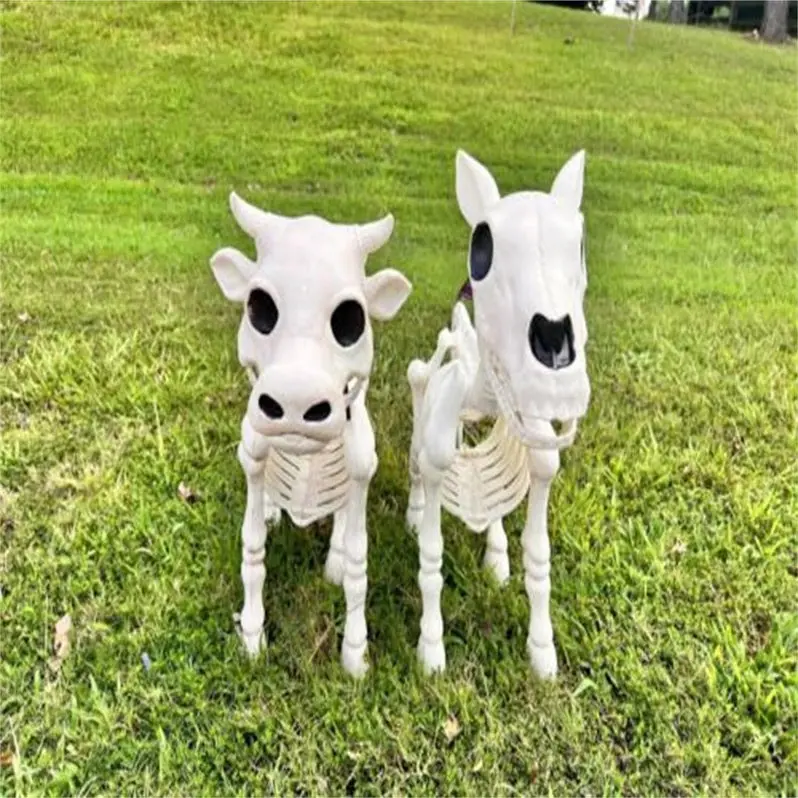2023 Realistic Cow Skeleton Yard Prop – Farm-Style Halloween Art