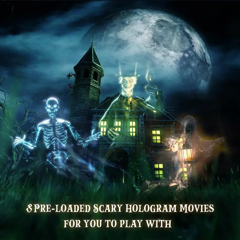 2023 Upgraded Halloween Window Projector – Animated Ghost & Haunted House Light Display for Interiors