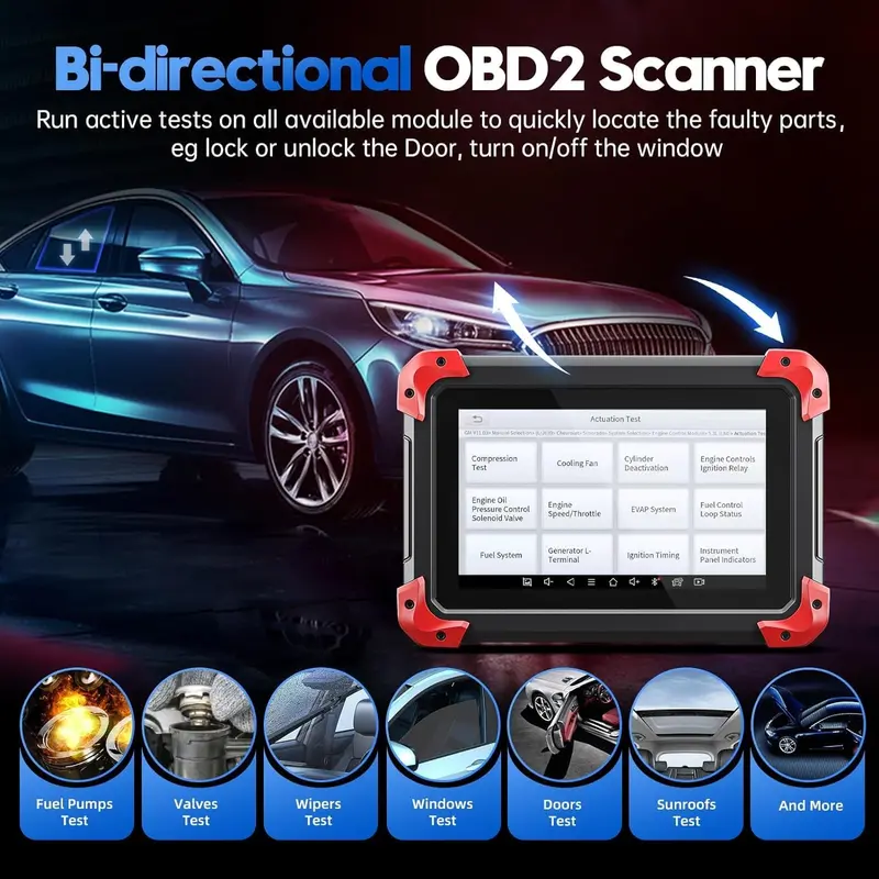 2024 Premium Bidirectional OBD2 Scanner – Supports ECU Coding, Active Diagnostics, and 36+ Reset Functions; Includes Android 10 Tablet & 3-Year Software Updates