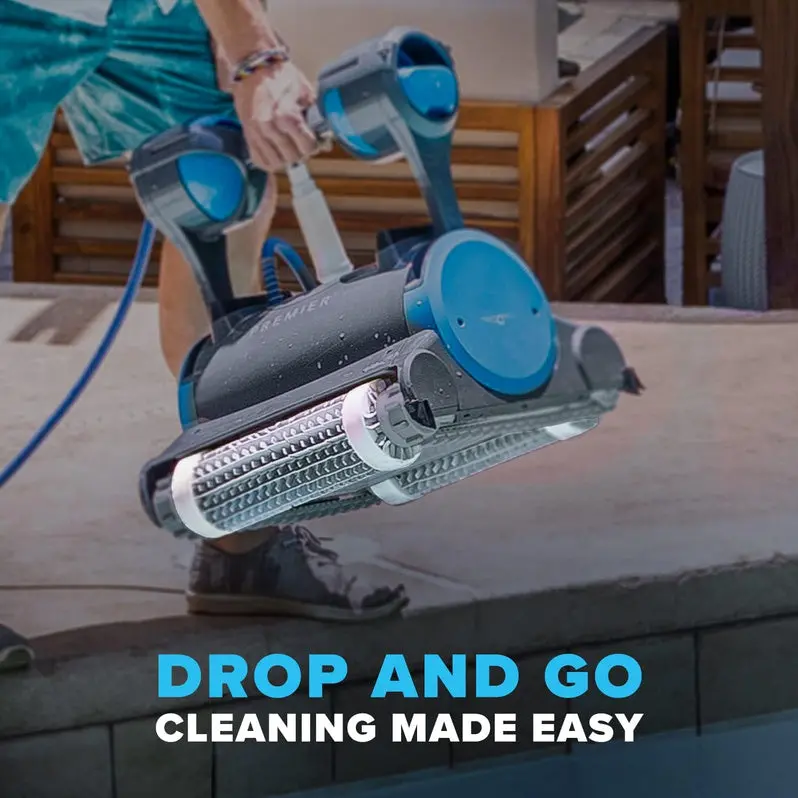 2024 Smart Robotic Pool Cleaner – In-Ground Pool Vacuum for Up to 50 Feet, Featuring Waterline Cleaning, Dual Filtration, and Programmable Weekly Schedules