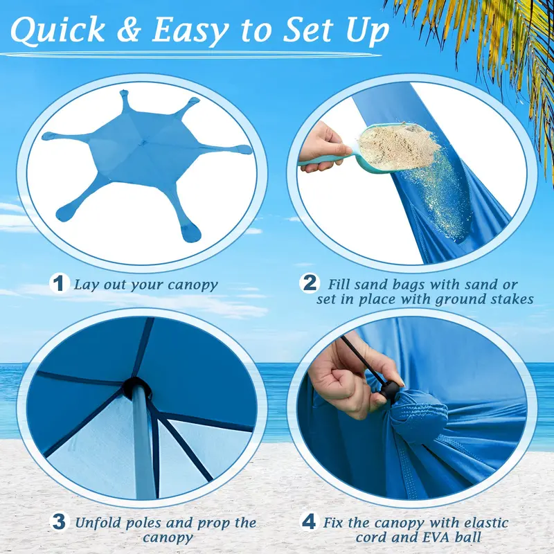 20x20 FT UPF50+ Beach Canopy Tent – Lightweight Aluminum Frame with Full Accessory Kit