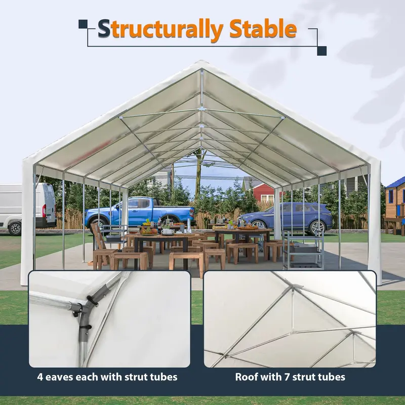 20x40 FT Commercial-Grade Event Tent – Waterproof Canopy with Zippered Entry, Detachable Sidewalls & 3 Carry Bags