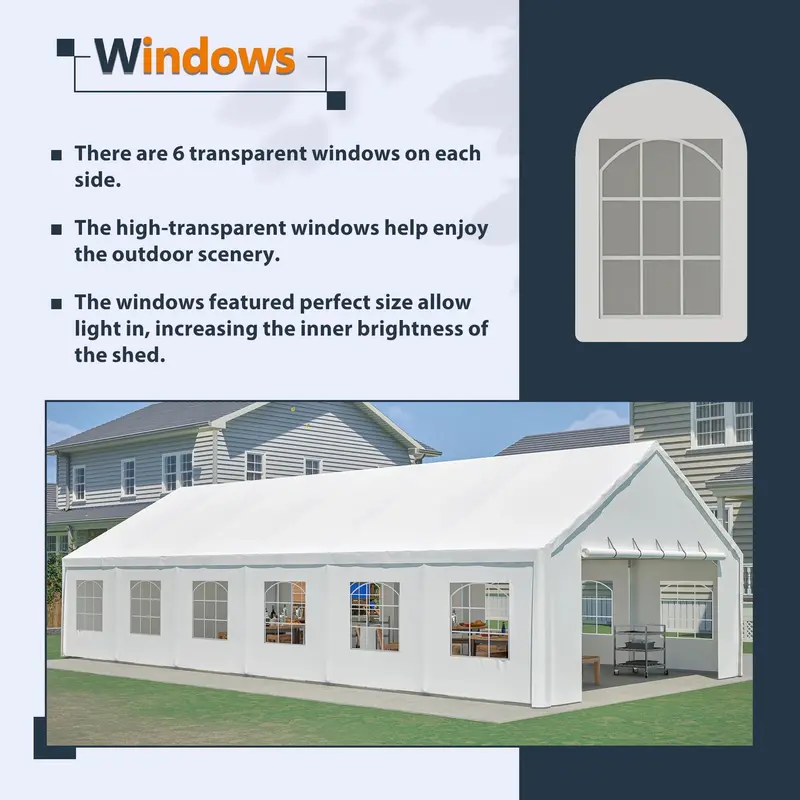 20x40 FT Commercial-Grade Event Tent – Waterproof Canopy with Zippered Entry, Detachable Sidewalls & 3 Carry Bags