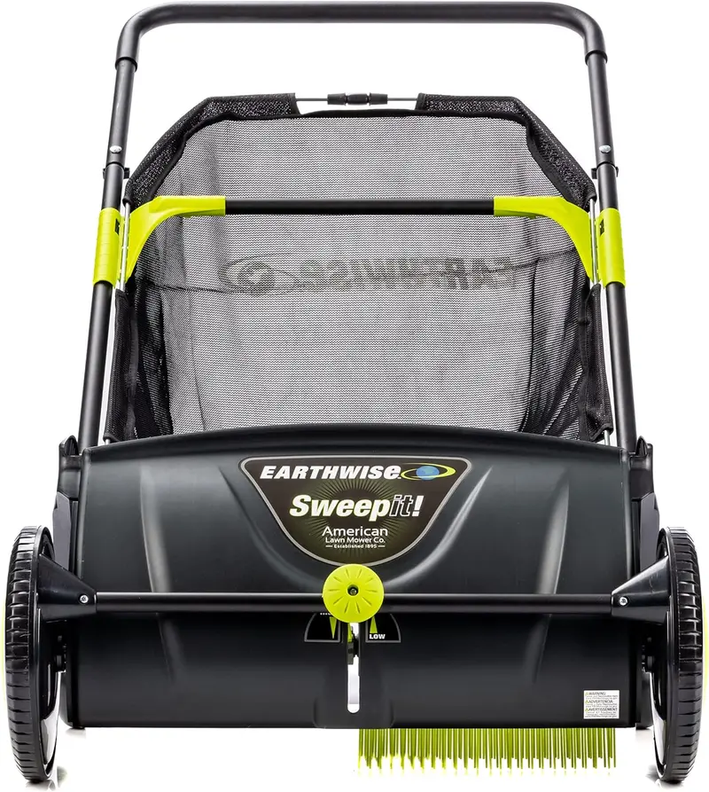 21-Inch Manual Push Lawn Sweeper – Durable Black Leaf and Grass Clipping Collector for Efficient Yard Cleanup