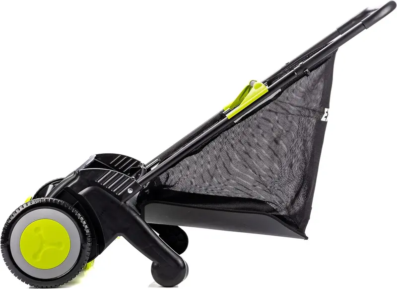 21-Inch Manual Push Lawn Sweeper – Durable Black Leaf and Grass Clipping Collector for Efficient Yard Cleanup