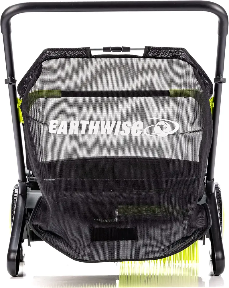 21-Inch Manual Push Lawn Sweeper – Durable Black Leaf and Grass Clipping Collector for Efficient Yard Cleanup