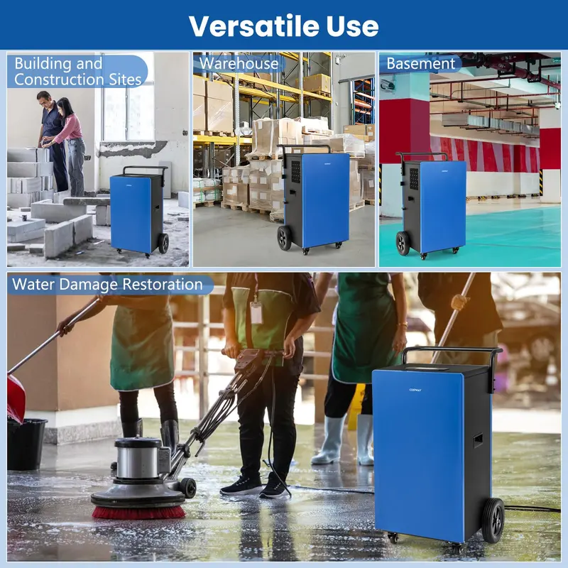215-Pint Industrial-Strength Dehumidifier – Commercial Unit with 24-Hour Timer & Drain Hose