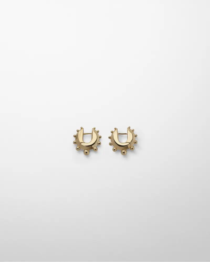 24K Gold-Plated Beaded Hoop Earrings