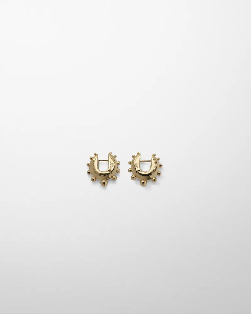 24K Gold-Plated Beaded Hoop Earrings 2