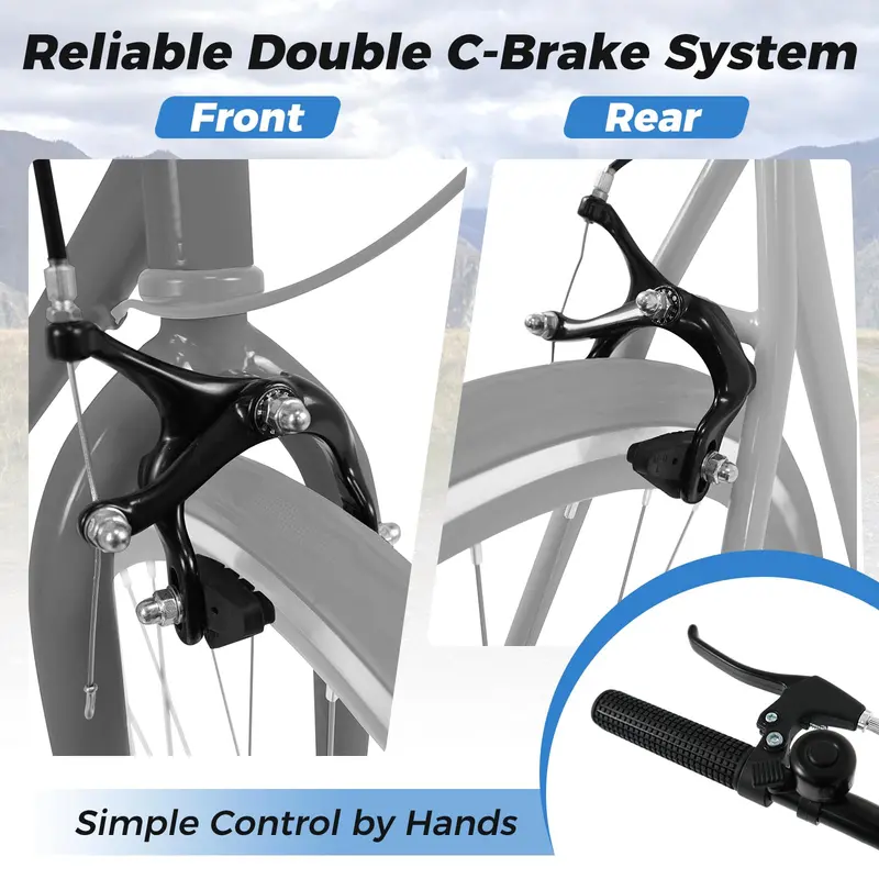 26-Inch 6-Speed Mountain Bike with Dual Mechanical Braking System