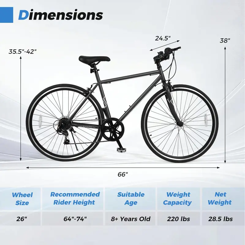 26-Inch 6-Speed Mountain Bike with Dual Mechanical Braking System