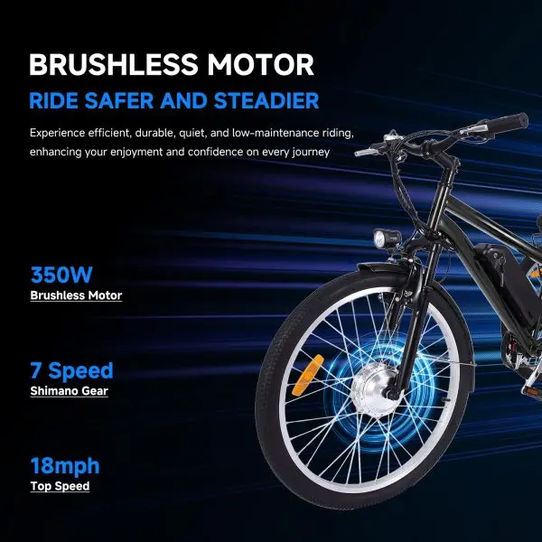 26-Inch Adult Electric Tricycle – Three-Wheel Fat-Tire E-Trike Featuring Front Basket, 7-Speed Drivetrain & 350W Motor