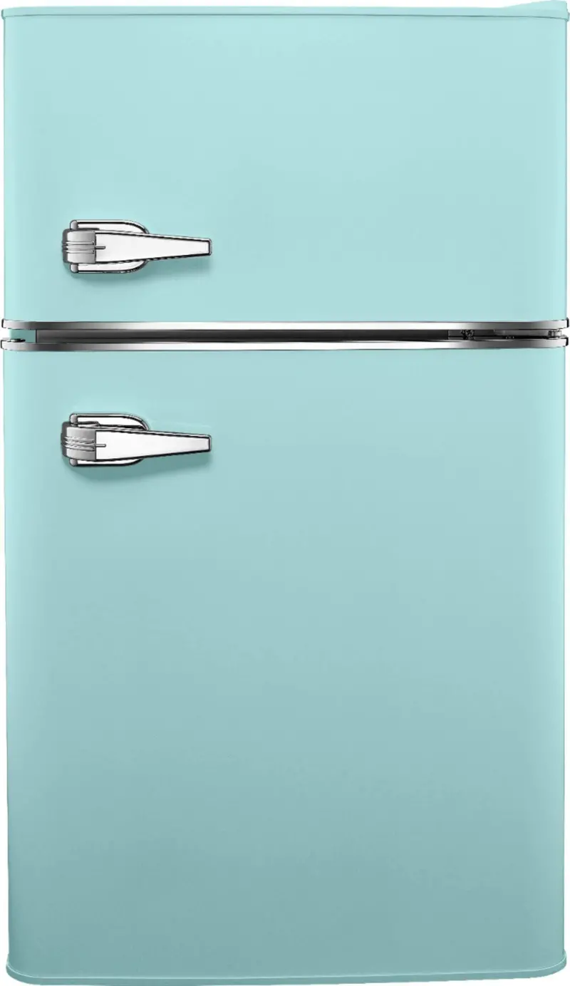 3.1 Cu Ft Retro Mini Refrigerator with Top-Freezer Compartment and Cool Mint Exterior