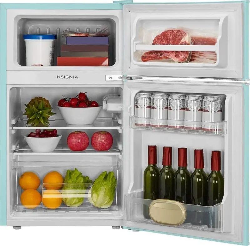 3.1 Cu Ft Retro Mini Refrigerator with Top-Freezer Compartment and Cool Mint Exterior
