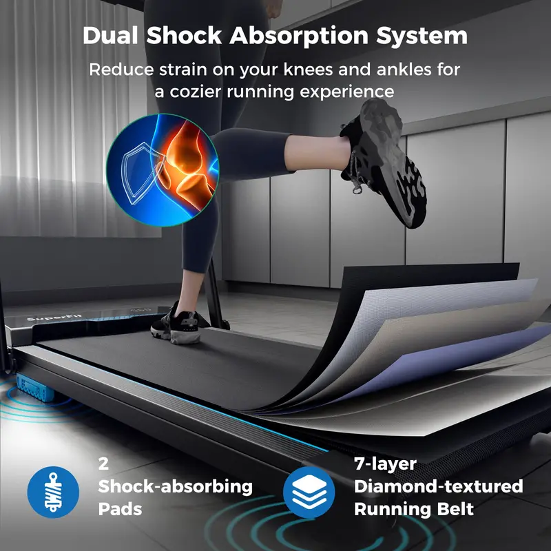 3-in-1 Folding Walking Treadmill with Handlebar and 2.5HP Motor 2
