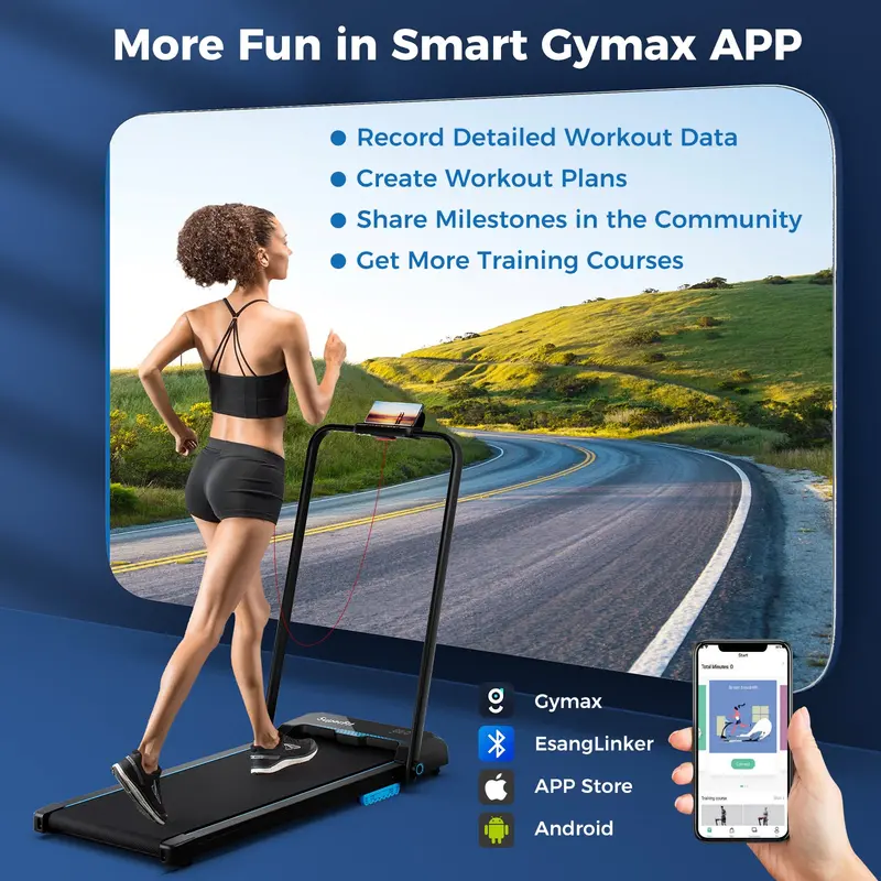 3-in-1 Folding Walking Treadmill with Handlebar and 2.5HP Motor