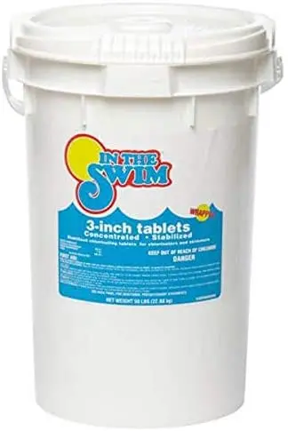 3-Inch Chlorine Tablets – 50-Pound Bulk Sanitizing Pack for Residential and Commercial Pools