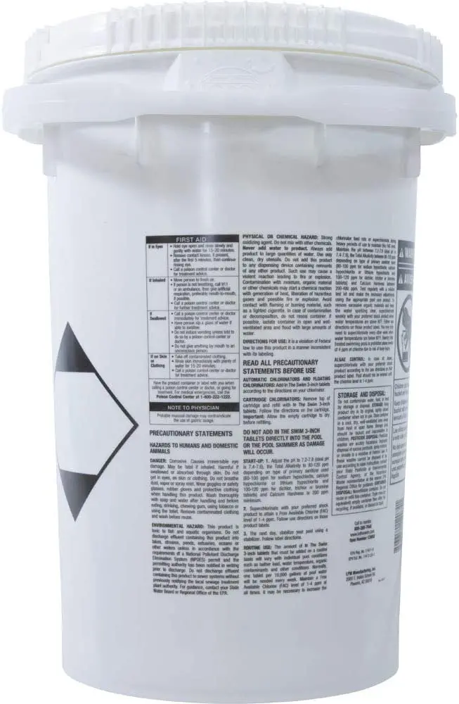 3-Inch Chlorine Tablets – 50-Pound Bulk Sanitizing Pack for Residential and Commercial Pools
