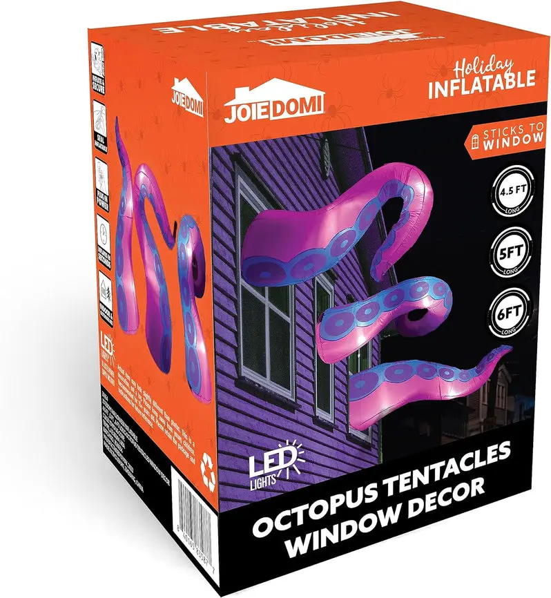 3-Pack Giant Inflatable Halloween Octopus Tentacles – Weather-Resistant Yard Decor with Ground Stakes