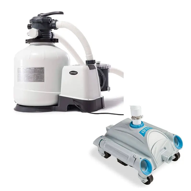 3000 GPH Above-Ground Pool Sand Filter Pump – Auto Vacuum Cleaning Function