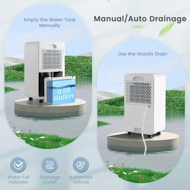 32-Pint Residential Dehumidifier Featuring Child Safety Lock, Quiet Sleep Mode, and Intuitive LED Status Display