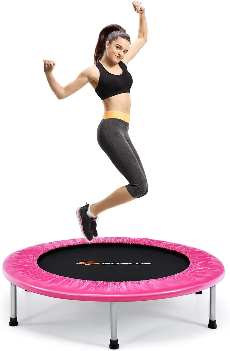 36-Inch Foldable Mini Trampoline – Low-Impact Rebounder for Adult Fitness and Home Exercise
