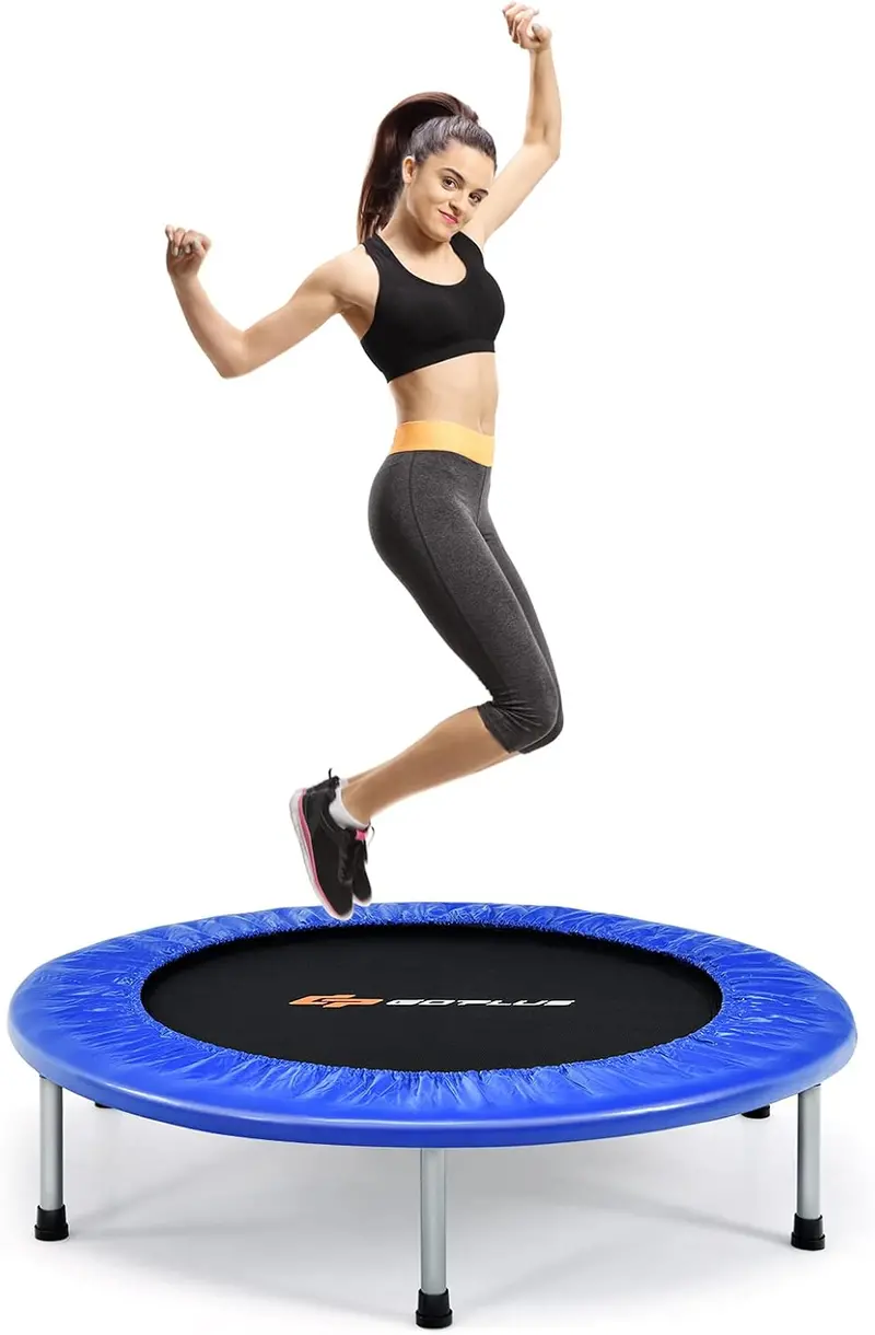 36-Inch Foldable Mini Trampoline – Low-Impact Rebounder for Adult Fitness and Home Exercise